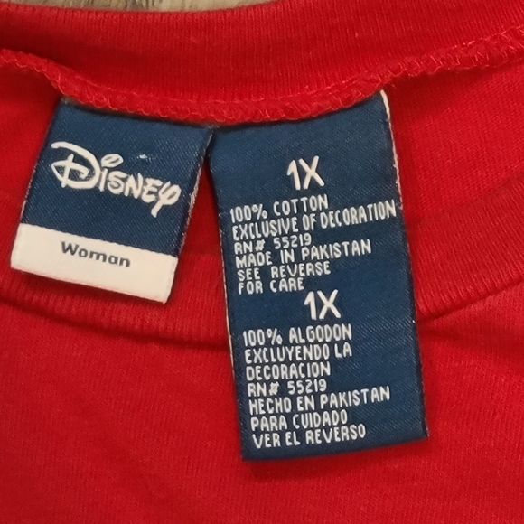 Disney's Mickey Mouse Red plus size Women's T Shirt 1XL - Picture 5 of 6